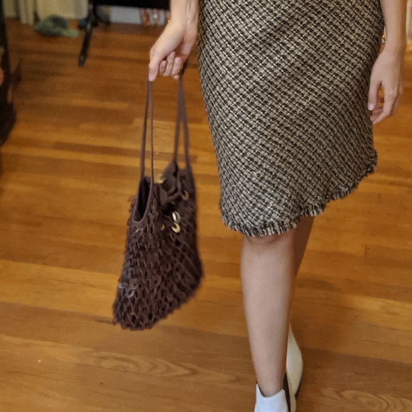 *SOLD* VTG Brown Sparkly Mesh bag - Picture 7 of 8